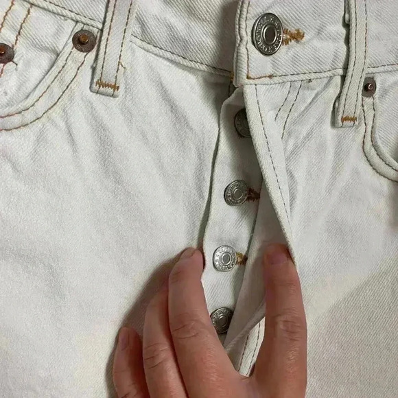 RE/DONE‎ The 80s Long Shorts Bleached White Size 28 - Picture 3 of 10